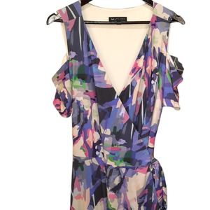 Mynt 1792 Multicolored Cold Shoulder Midi Wrap Dress Size 1X